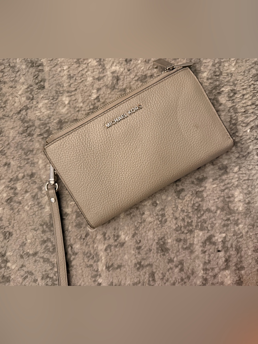 Michael Kors Pebbled Leather Crossbody Bag in Taupe